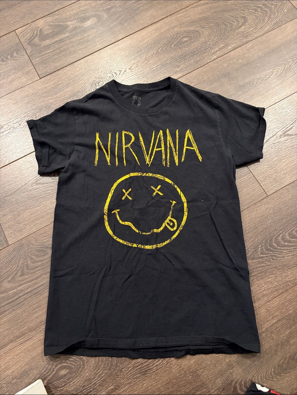 NIRVANA Black Tee with Yellow Logo